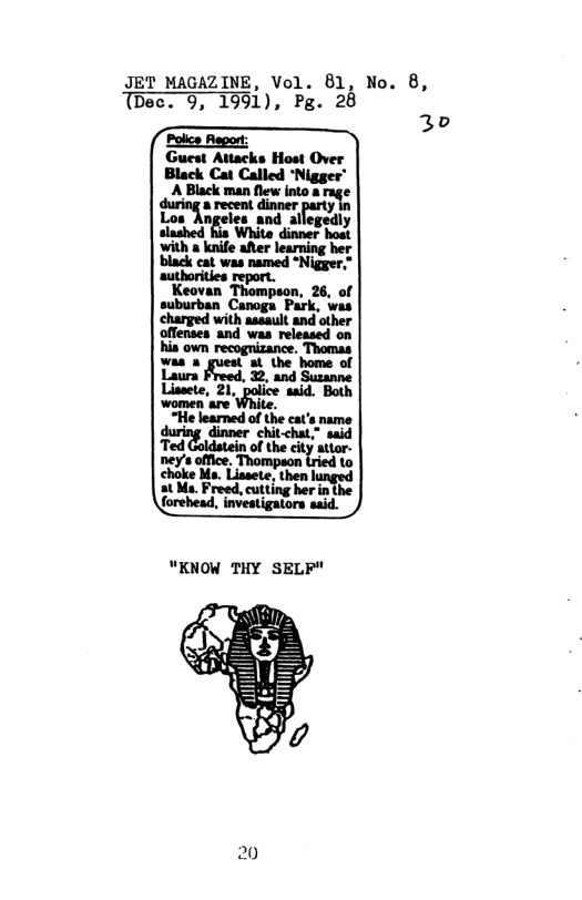 JET MAGAZINE, Vol. 81, No. 8, Dec. 9, 1991), Pg. 28 30  T —  Guest Attacks Host Over  20 